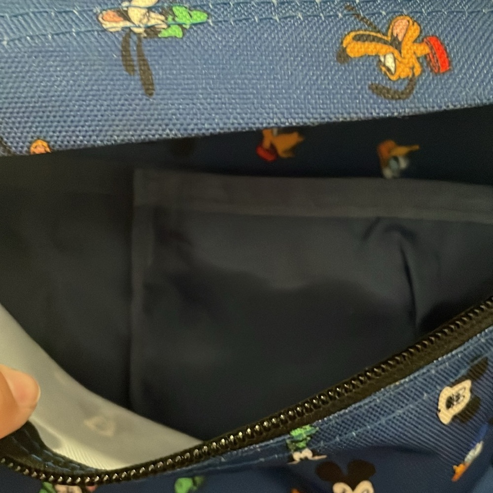 Jansport Navy Blue Backpack with Disney Characters Mickey, Donald, Goofy & Pluto - Picture 5 of 6